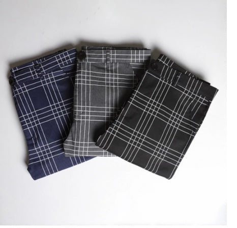 Large Plaid Striped Casual Fashion Foot Pants